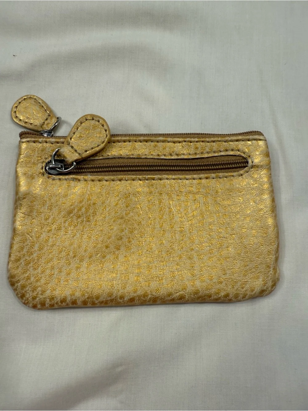 Metallic Gold Zip Pouch